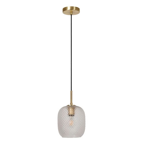 Lucide ALICENT - Hanglamp - Ø 18 cm - 1xE27 - Mat Goud / Messing - uitgezet